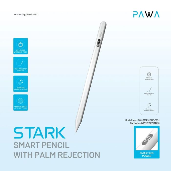 6476971394853 PAWA STARK SMART PENCIL - WHITE